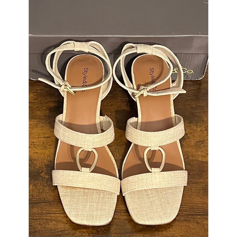 New Style & Co. Women's Lourizzaa Adjustable Ankle-Strap Wedge Sandals Sz 8.5